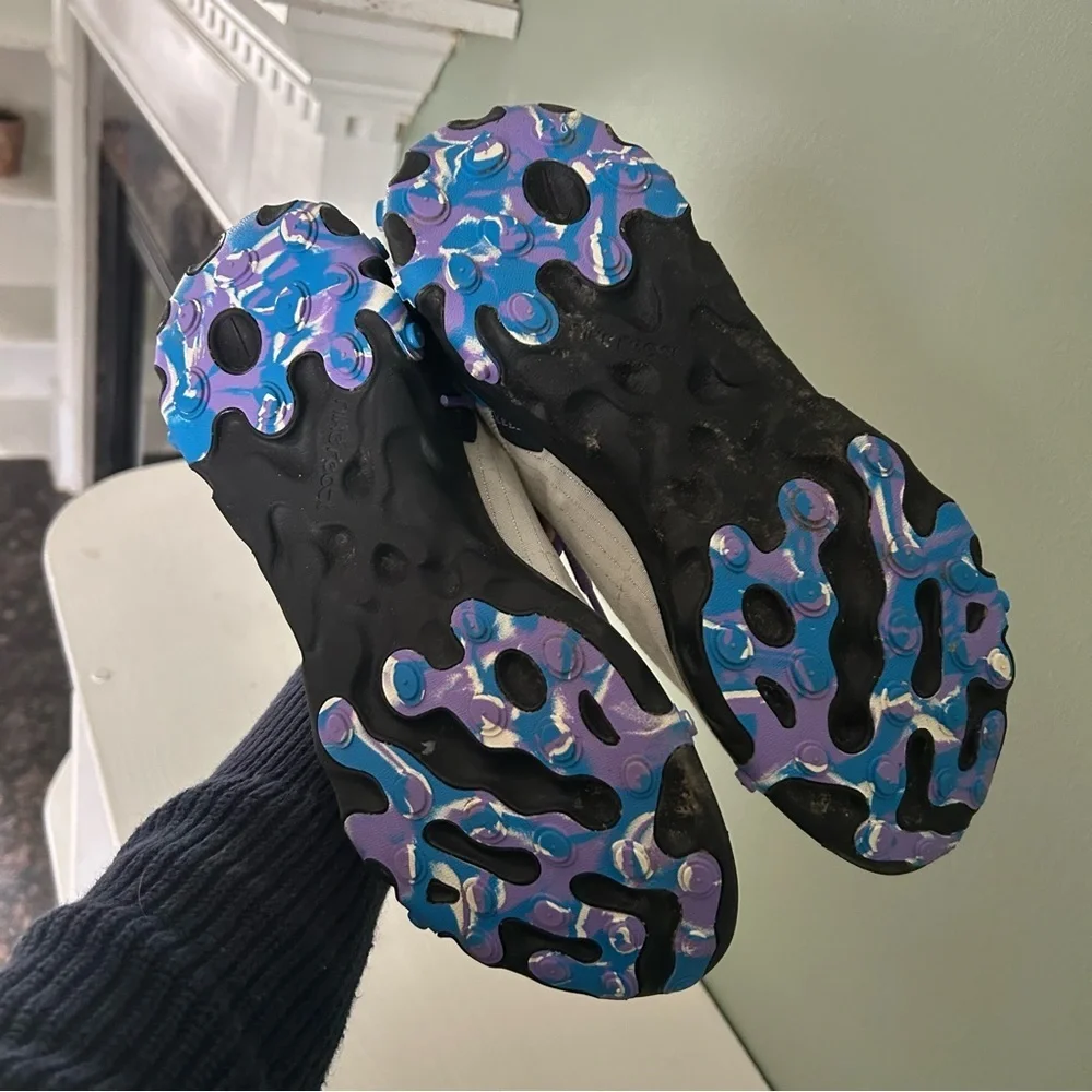 Nike React Element 55‎ Off Noir Hero Blue Purple with Metallic Stripes